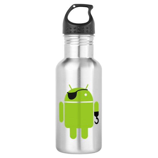 Android Robot Pirate Waterfles (Voorkant)