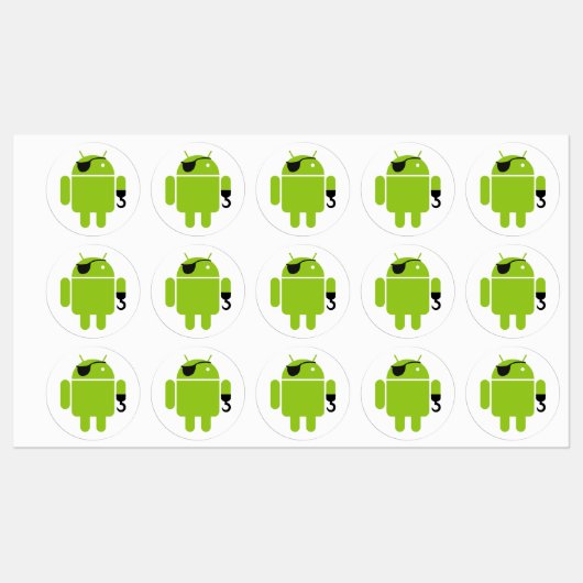 Android Robot Pirates Labels (Vel)