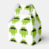 Android Robot Whimsical Mustache Style Bedankdoosjes (Achterkant)
