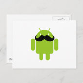 Android Robot Whimsical Mustache Style Briefkaart (Voorkant / Achterkant)