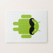 Android Robot Whimsical Mustache Style Legpuzzel (Horizontaal)