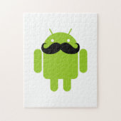 Android Robot Whimsical Mustache Style Legpuzzel (Verticaal)