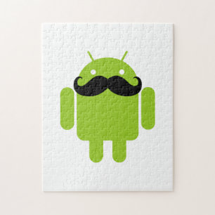 Android Robot Whimsical Mustache Style Legpuzzel