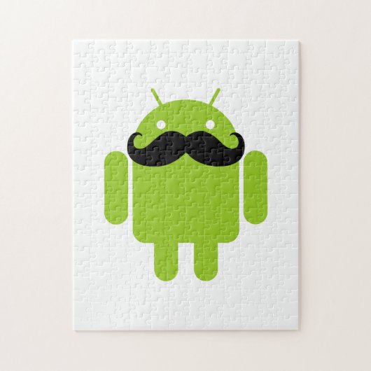 Android Robot Whimsical Mustache Style Legpuzzel (Verticaal)
