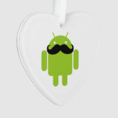 Android Robot Whimsical Mustache Style Ornament (voorkant)