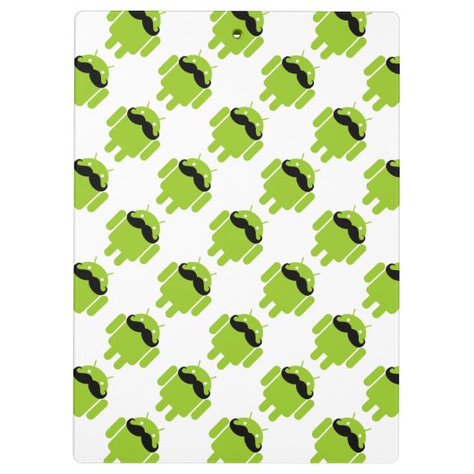 Android Robot Whiskervolle Snor Stijl Klembord (Achterkant)