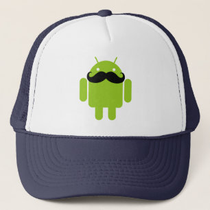 Android Robot Zwarte Snor Grafisch Trucker Pet
