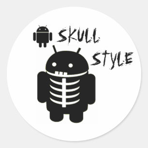 Android SKULL STIJL Ronde Sticker