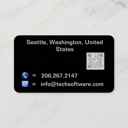 Android Software Engineer Premium Black Visitekaartje (Achterkant)