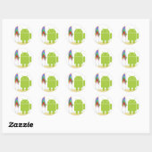 Android Surfer Ronde Sticker (Vel)