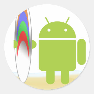 Android Surfer Ronde Sticker