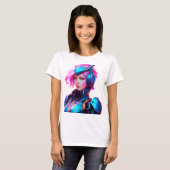 Android Techno Space Girl T-shirt (Voorkant volledig)