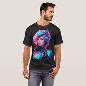 Android Techno Space Girl T-shirt (Voorkant volledig)