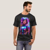Android Techno Space Girl T-shirt (Voorkant volledig)