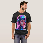 Android Techno Space Girl T-shirt (Voorkant volledig)
