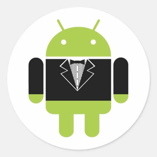 Android Tux Ronde Sticker (Voorkant)