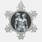 Android Union: Couple Pewter Snowflake Ornament (Voorkant)