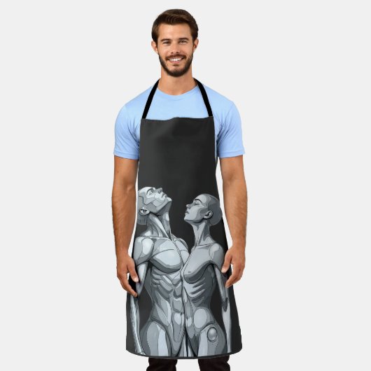 Android Union: Cyborg Couple All-Over Print Apron Schort (Gedragen)