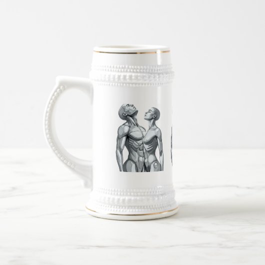 Android Union: Cyborg Couple Ceramic Beer Stein Bierpul (Links)