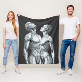 Android Union: Cyborg Couple Fleece Blanket Deken