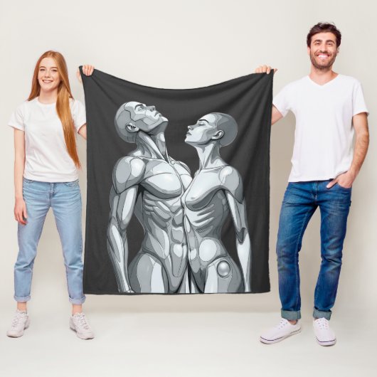 Android Union: Cyborg Couple Fleece Blanket Deken (In situ)
