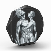 Android Union: Cyborg Couple Futuristic Art Poster Fotoblokken (Links)