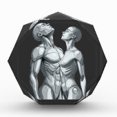 Android Union: Cyborg Couple Futuristic Art Poster Fotoblokken (Voorkant)