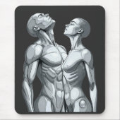 Android Union: Cyborg Couple Futuristic Mousepad Muismat (Voorkant)