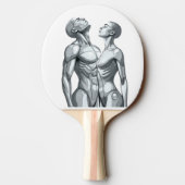 Android Union: Cyborg Couple Futuristic Planner Tafeltennisbatje (Achterkant)