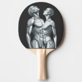 Android Union: Cyborg Couple Futuristic Planner Tafeltennisbatje (Voorkant)