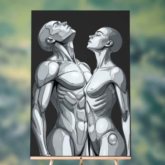 Android Union:Cyborg Couple Large Acrylic Wall Art Acryl Bord (Neutraal)