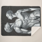 Android Union: Cyborg Couple Sherpa Blanket Deken (Voorkant (horizontaal))