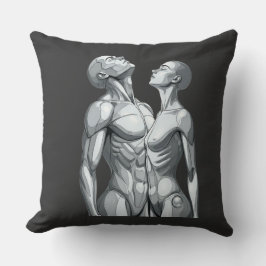 Android Union: Cyborg Couple Throw Pillow Kussen