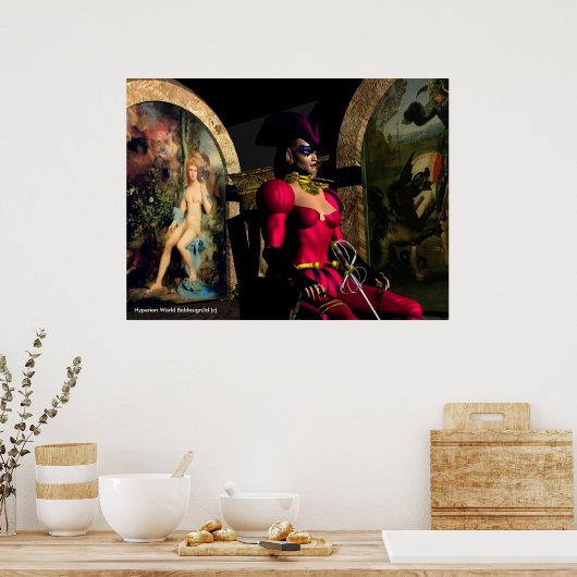 ANDROID XENIA IN HYPERION'S ORBITER Sciencefictio Poster (Keuken)