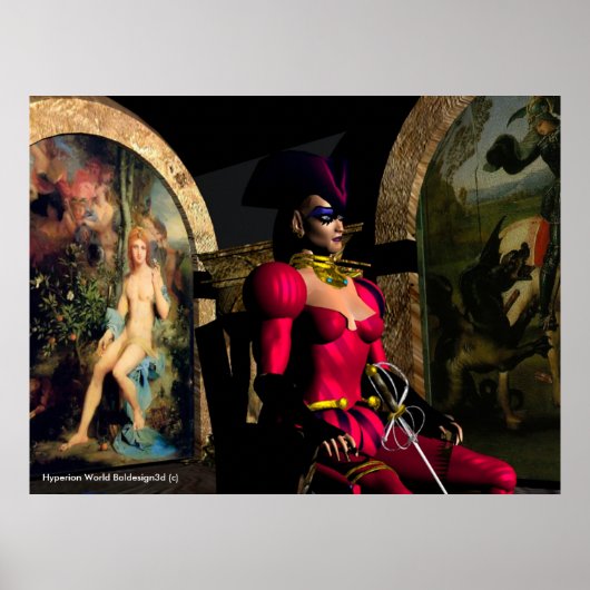 ANDROID XENIA IN HYPERION'S ORBITER Sciencefictio Poster (Voorkant)