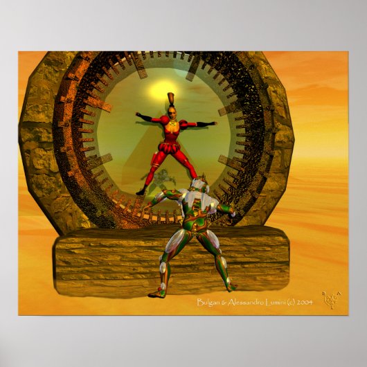 ANDROID XENIA ONTMOET TITAN IN DE WOESTIJN Sci Fi Poster (Voorkant)