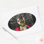 ANDROID XENIA SPACESHIP PILOT, Science Fiction Ovale Sticker (Envelop)
