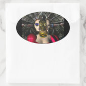 ANDROID XENIA SPACESHIP PILOT, Science Fiction Ovale Sticker (Tas)