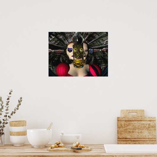 ANDROID XENIA SPACESHIP PILOT, Science Fiction Poster (Keuken)