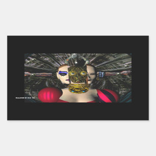 ANDROID XENIA SPACESHIP PILOT, Science Fiction Rechthoekige Sticker