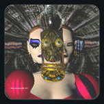 ANDROID XENIA SPACESHIP PILOT, Science Fiction Vierkante Sticker<br><div class="desc">Colorful animation lijst van onze science fiction film HYPERION WORLD werkt lopend. Android Nanotech - Xenia 05 . U kunt de uittreksels van het lopende filmwerk zien op: htttp://www.webalice.it/baldesign3dBulgan & Alessandro Lumini 3D design en de animatie Florence-Italy.</div>