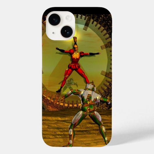 ANDROID XENIA VOLDOET AAN CYBORG TITAN Sci-Fi Case-Mate iPhone Case (Achterkant)