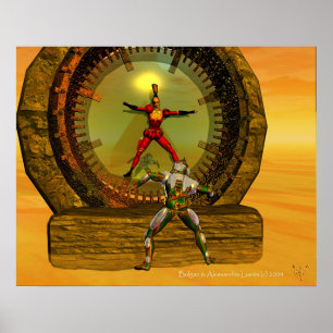 ANDROID XENIA VOLDOET TITAN IN DESERT Sci Fi Poster