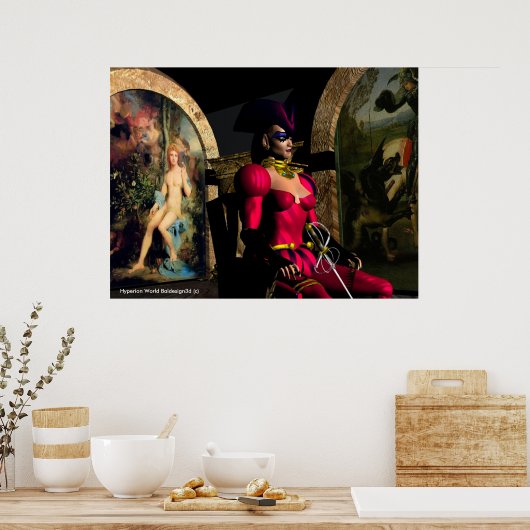 ANDROÏDE XENIE IN DE ORBITERS VAN HYPERION POSTER (Keuken)