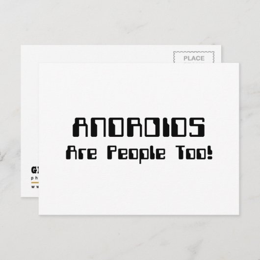 ANDROIDEN zijn ook mensen! Briefkaart (Voorkant / Achterkant)