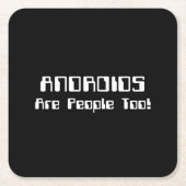 ANDROIDEN zijn ook mensen! Kartonnen Onderzetters (Voorkant)