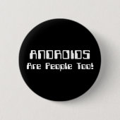 ANDROIDEN zijn ook mensen! Ronde Button 5,7 Cm (Voorkant)