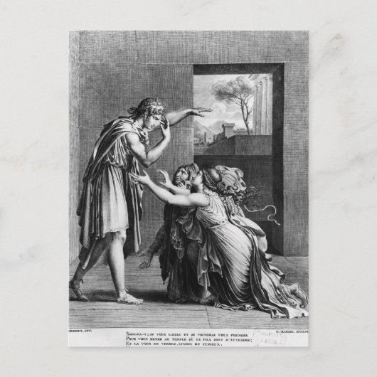 Andromache aan de poten van Pyrhus Briefkaart (Voorkant)