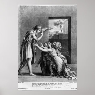 Andromache aan de poten van Pyrhus Poster