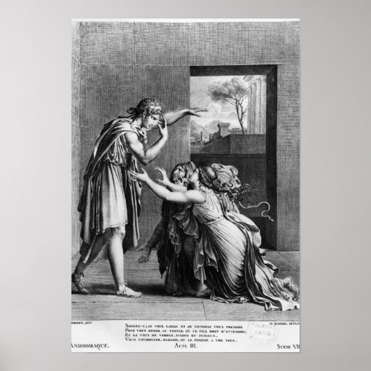 Andromache aan de poten van Pyrhus Poster (Voorkant)